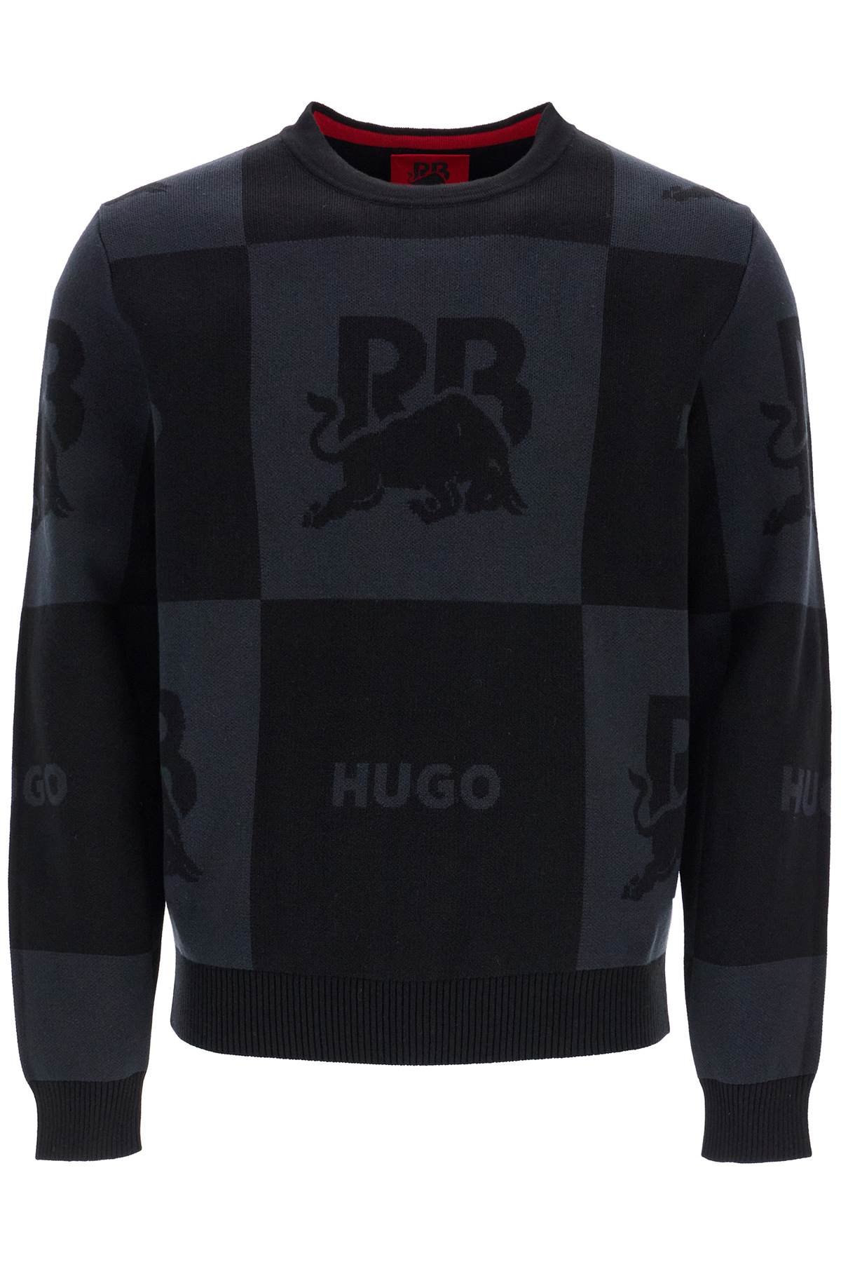 Hugo men's long sleeve cotton t-shirt round neck loose fit black