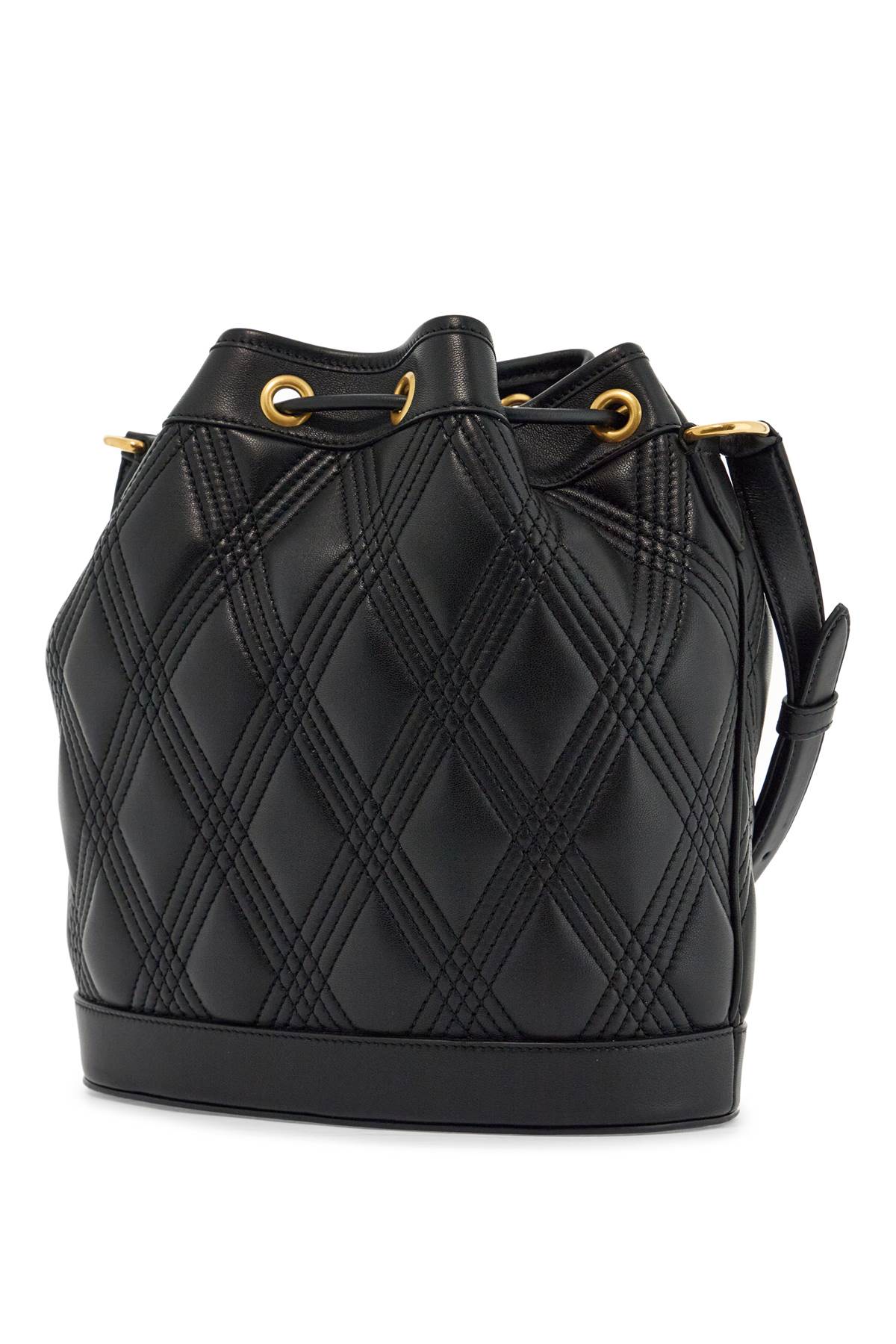 Valentino Garavani quilted black leather drawstring bag