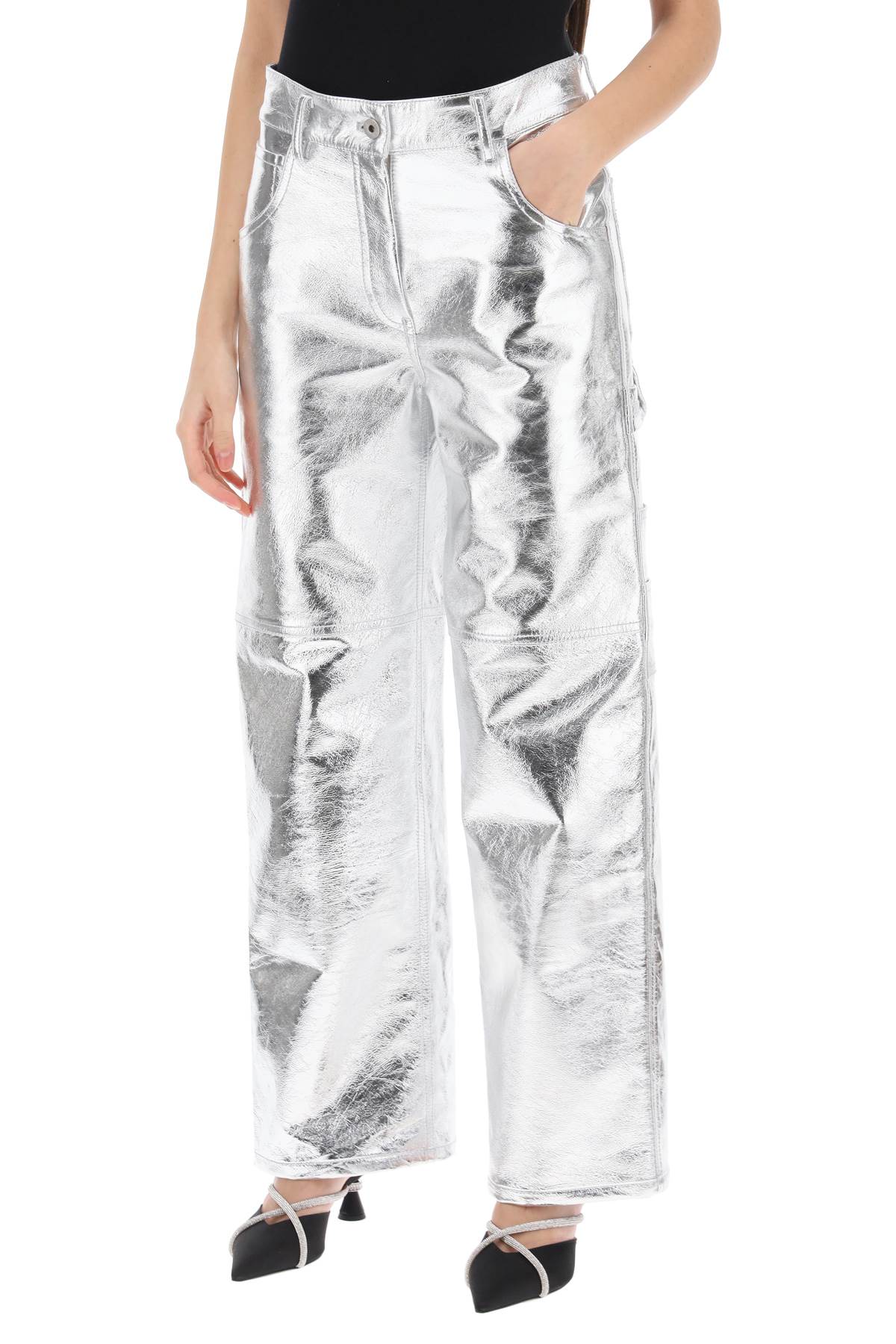 Interior sterling pants in laminated leather