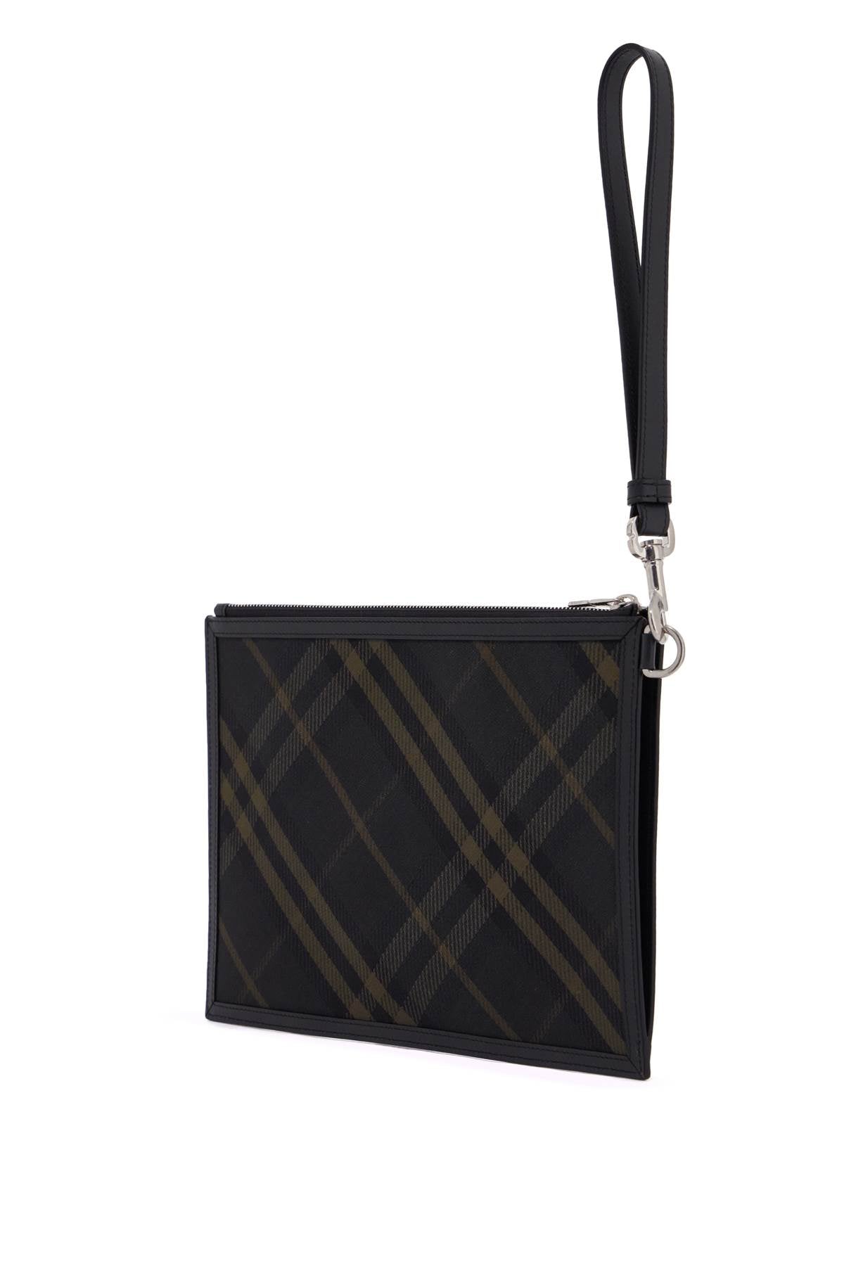 Burberry ered\n\ncheckered coated canvas pouch bag