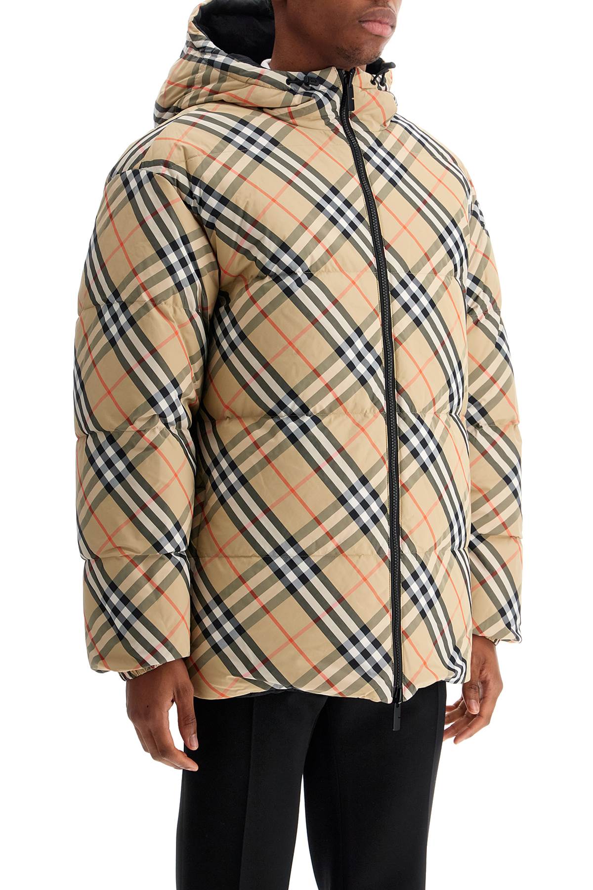 Burberry beige quilted nylon jacket with hood