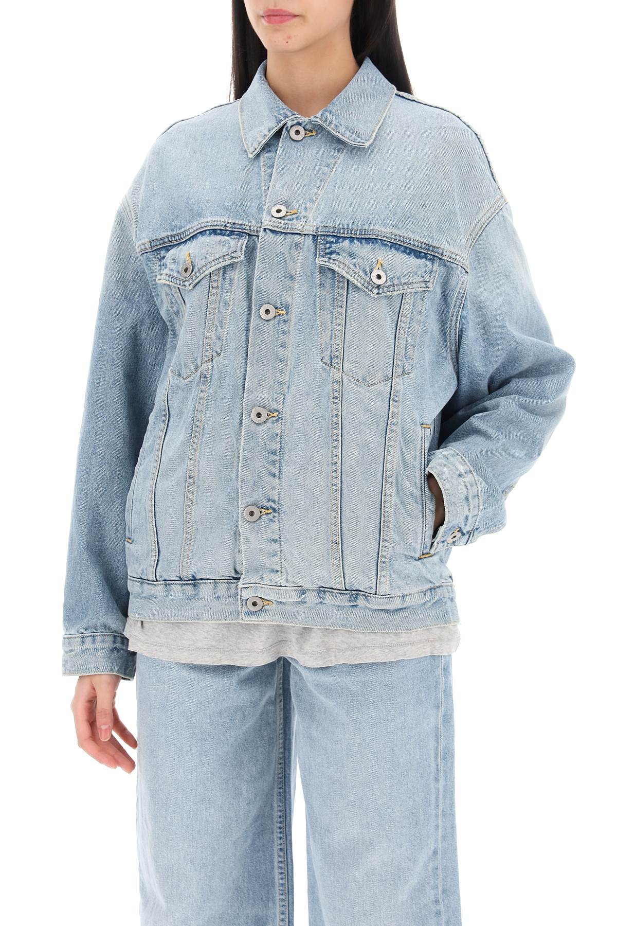 Interior oversized denim jacket