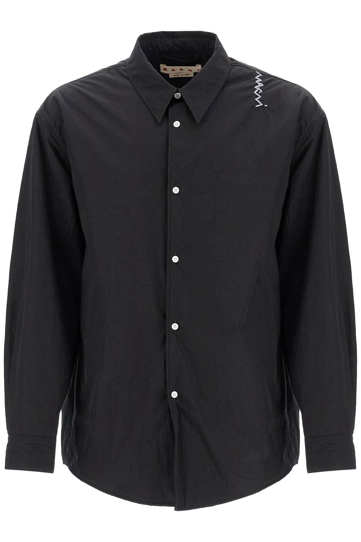 Marni padded overshirt with embroidered logo