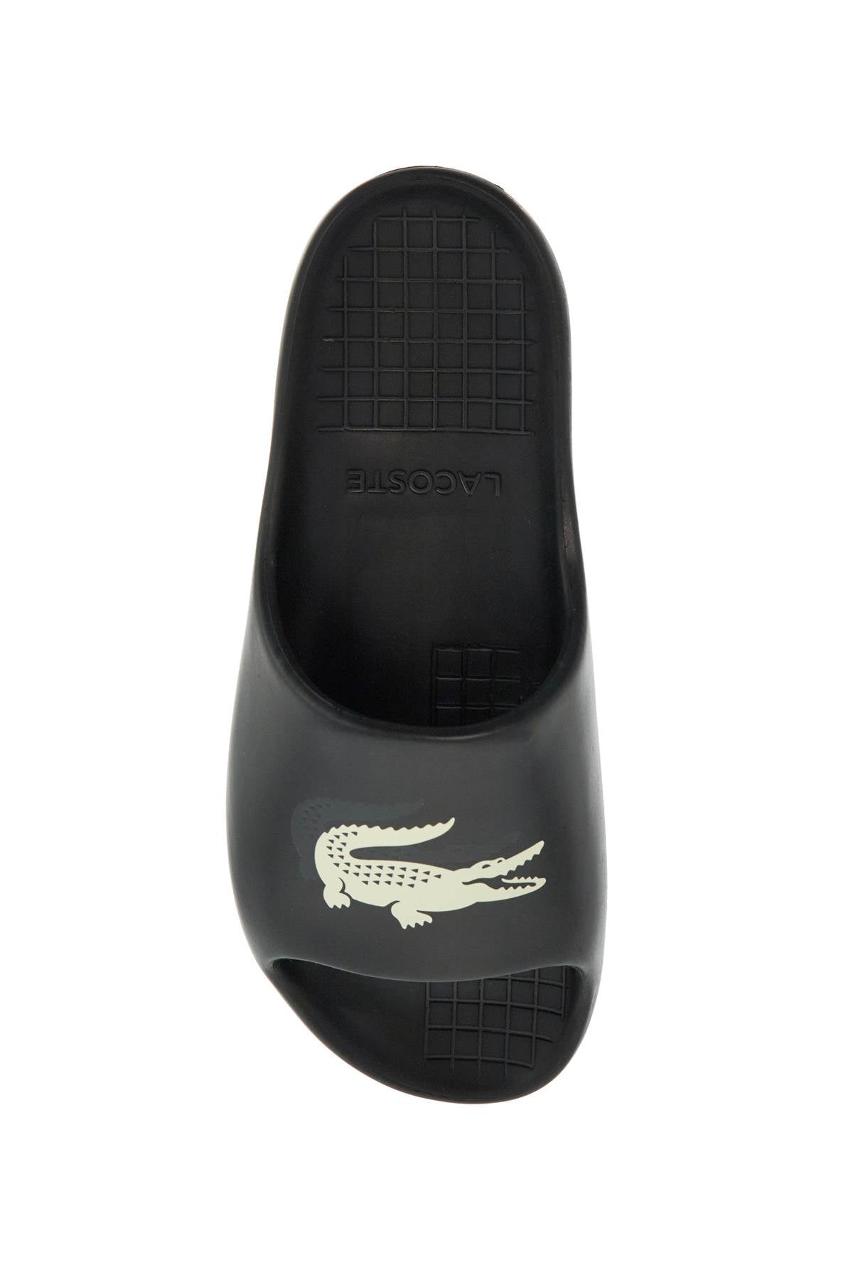 Lacoste Slides Serve 2.0 - Black with Lacoste White Logo