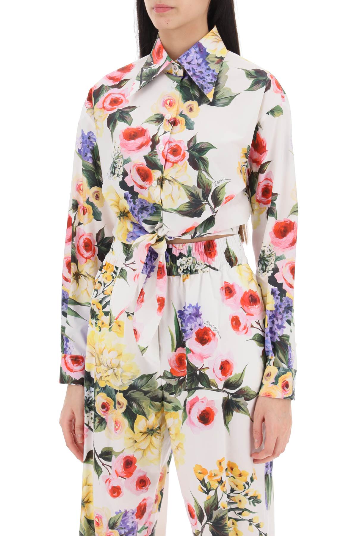 Dolce & Gabbana rose garden cropped shirt