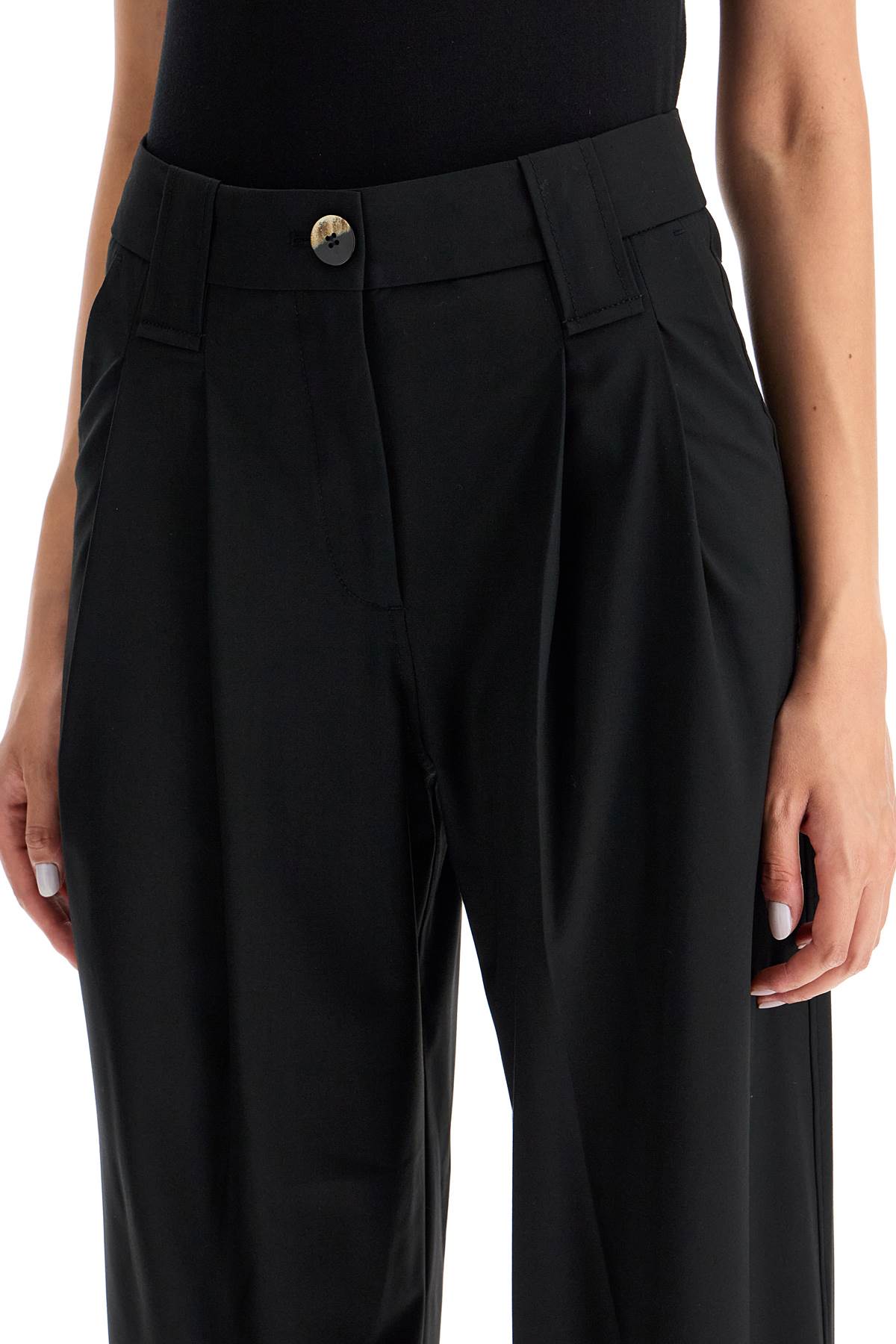 Ganni double pleat fluid trousers