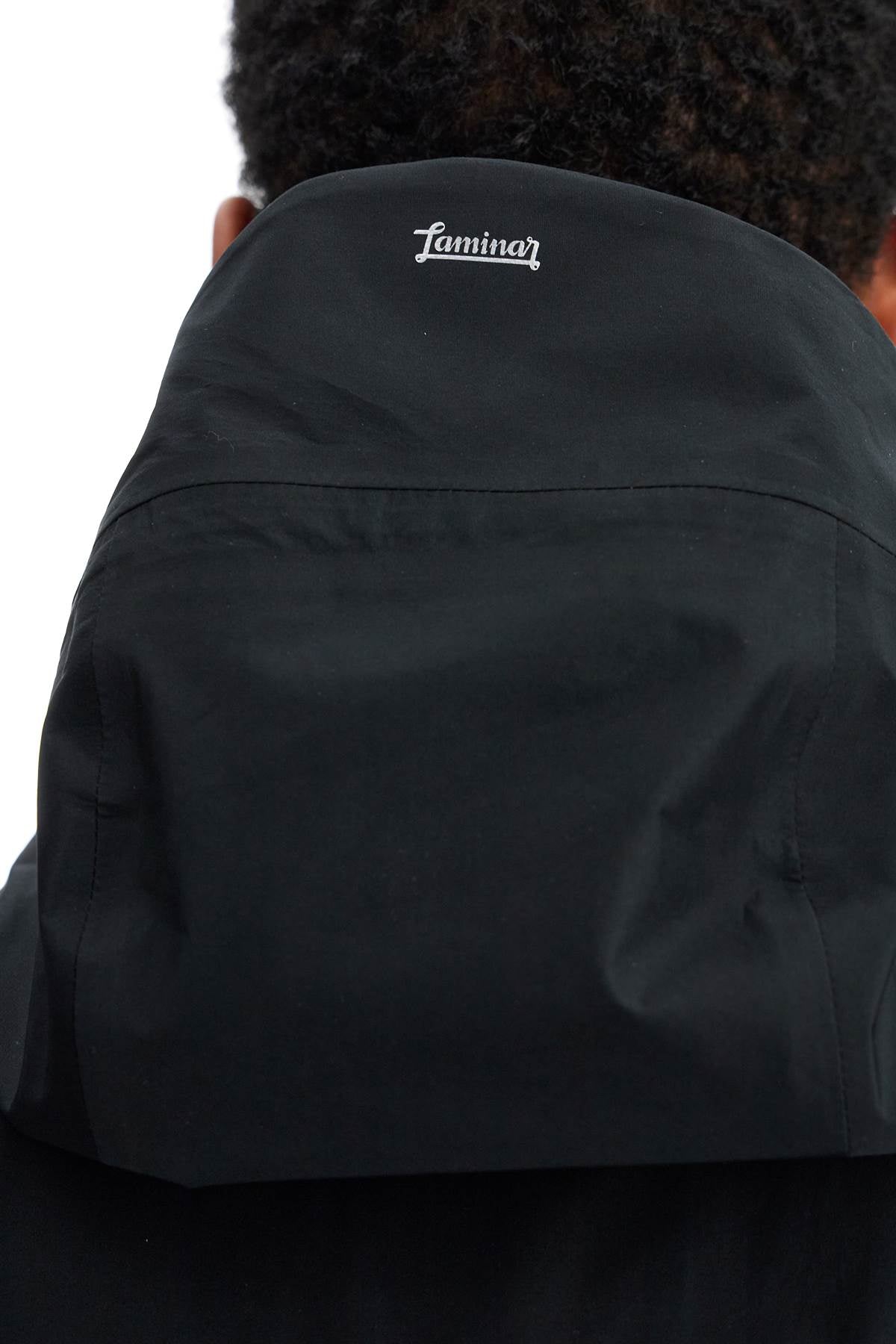 Herno Laminar short black waterproof jacket for men in polyester with hood