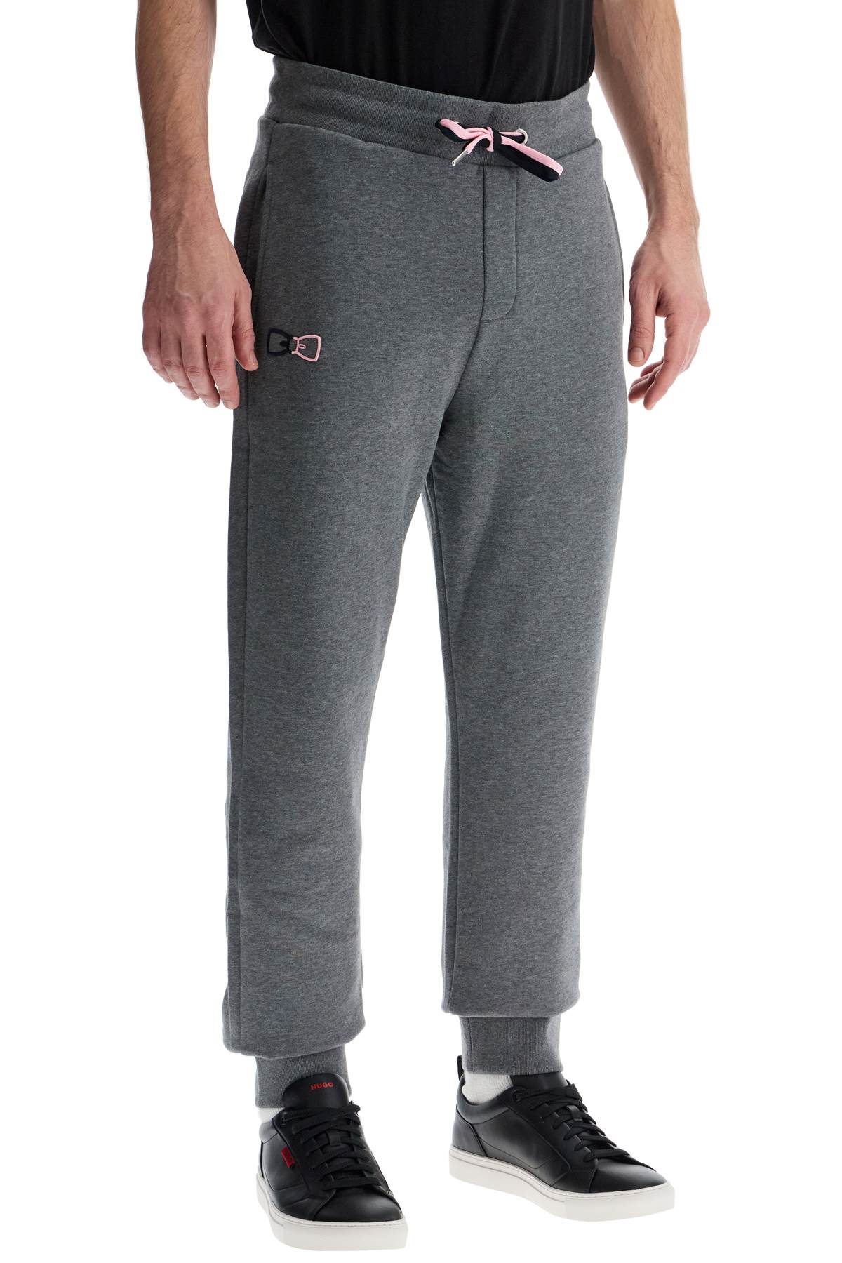 EDEN PARK slim fit high-waisted gray cotton jogging pants