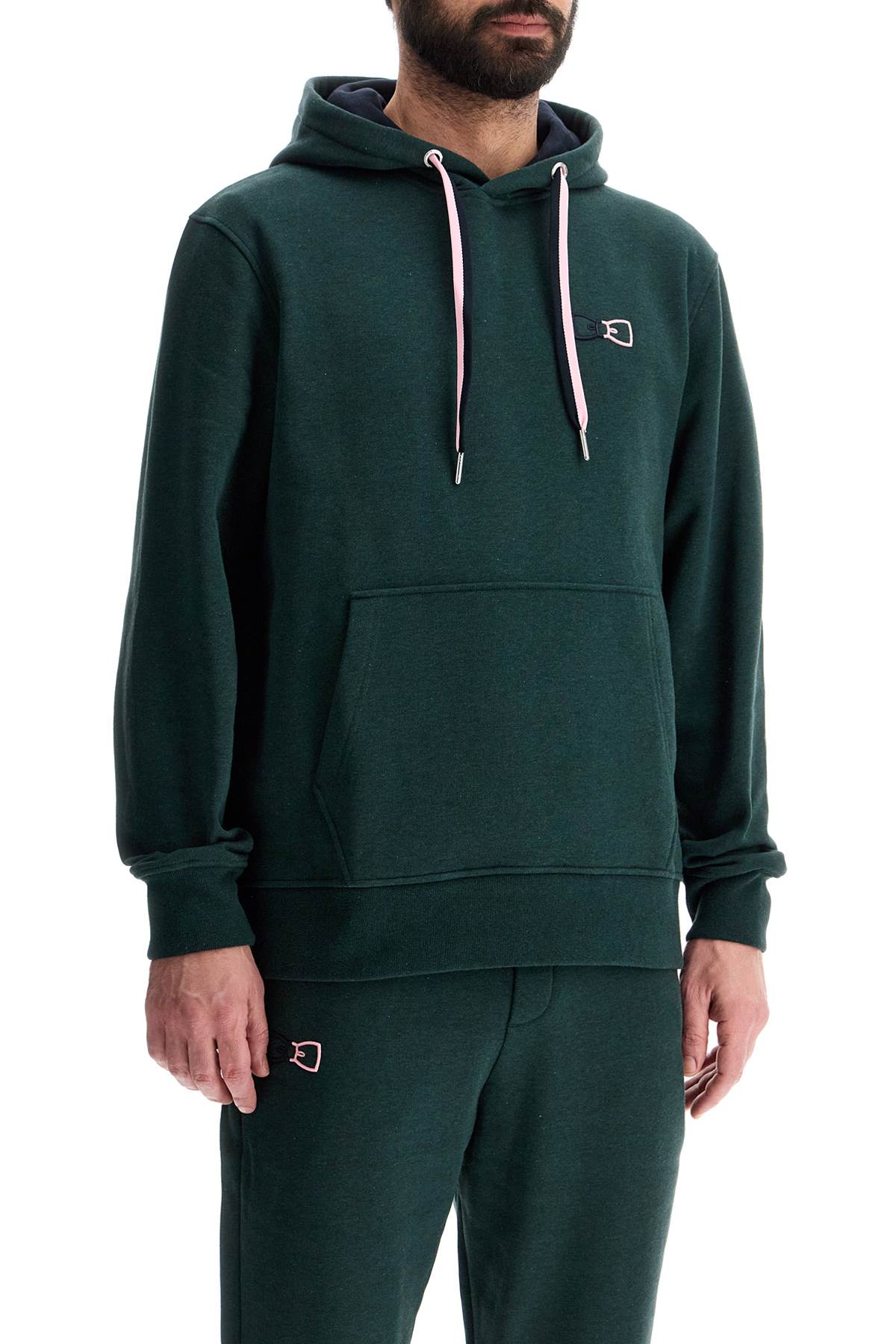 EDEN PARK dark green loose fit zip hoodie