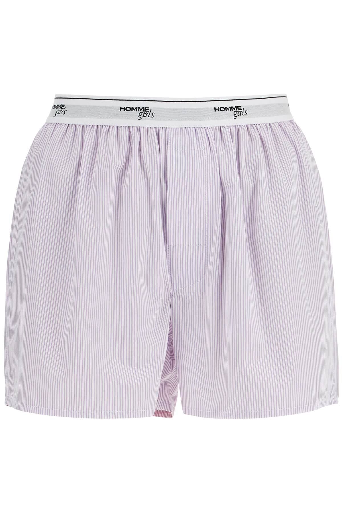 Homme Girls high-waisted lavender striped boxer