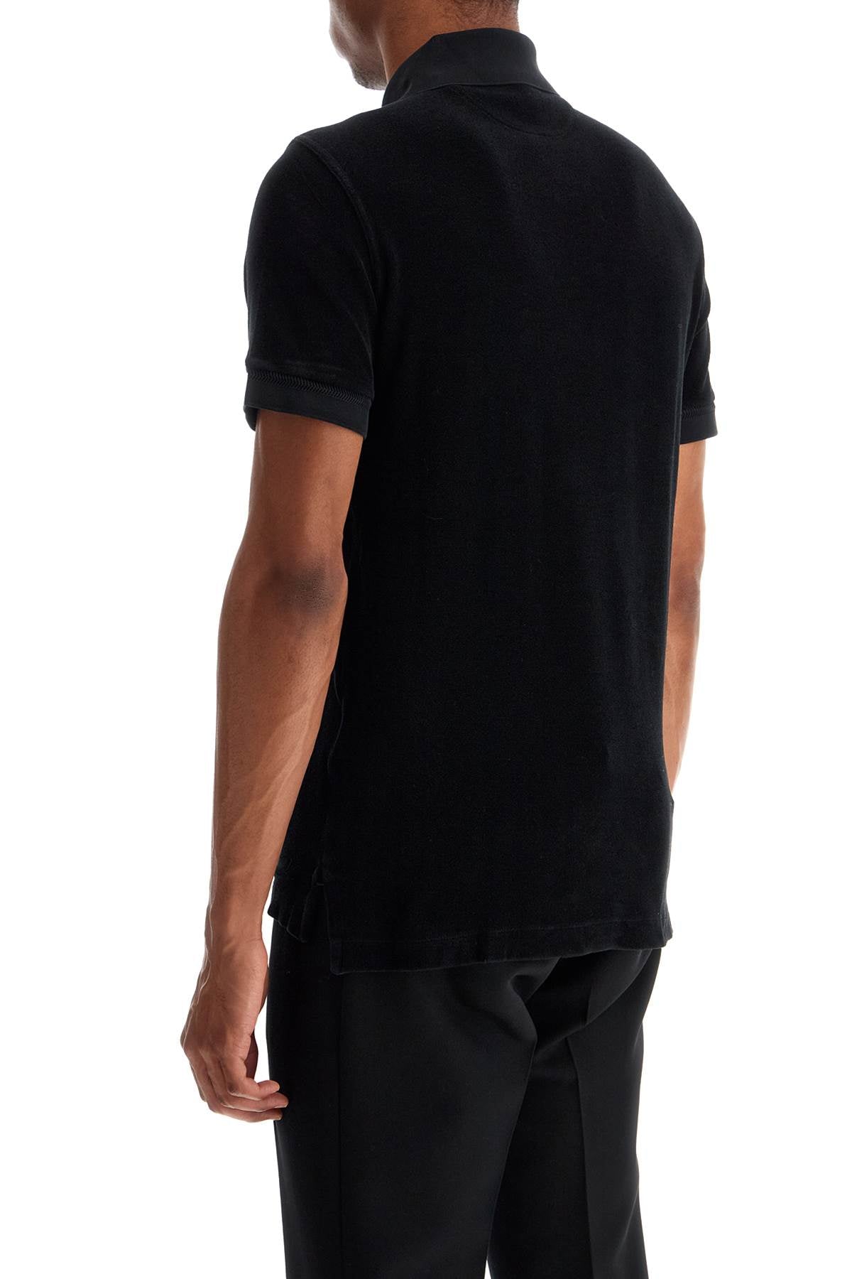 Tom Ford black cotton solid polo