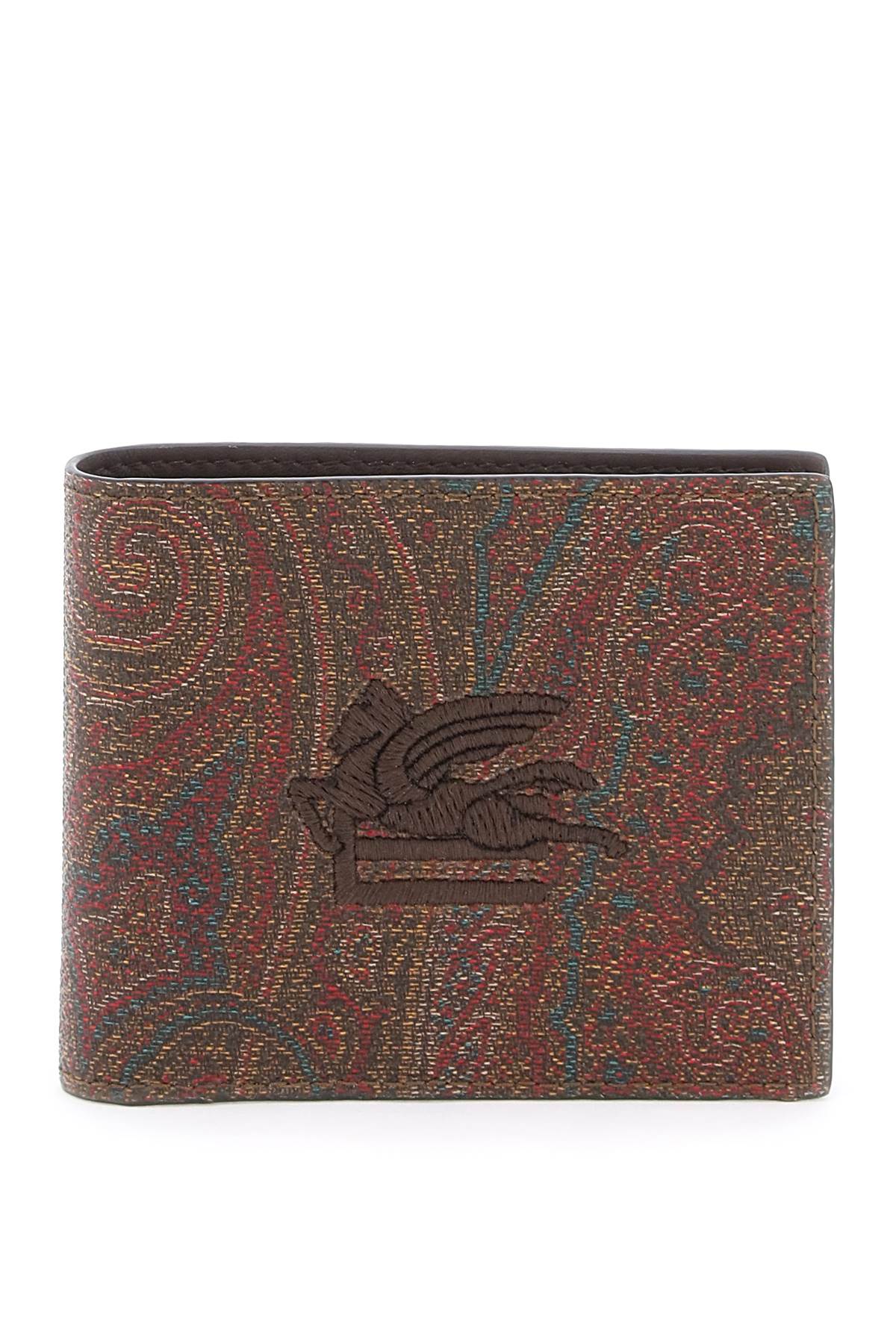 Etro paisley bifold wallet with pegaso logo