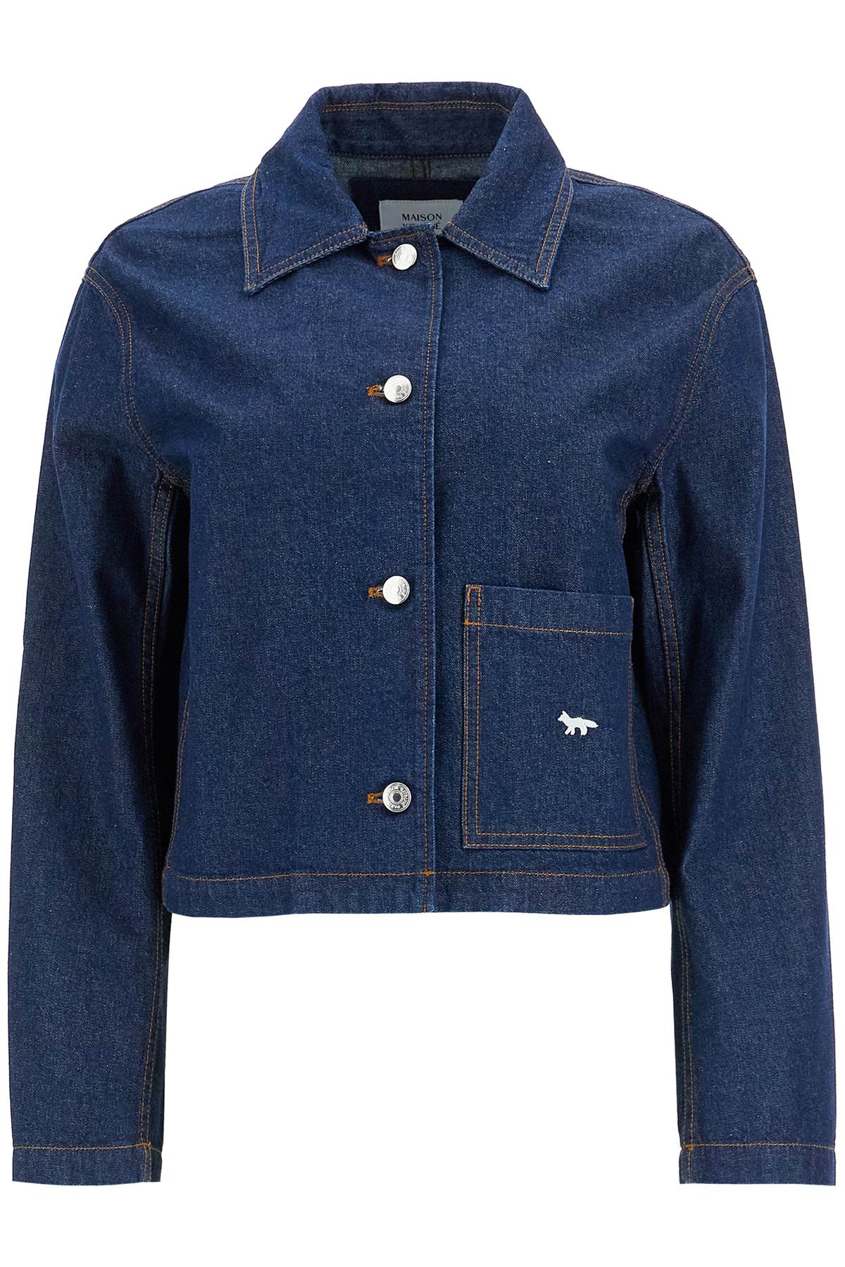 Maison Kitsune cropped denim jacket for women