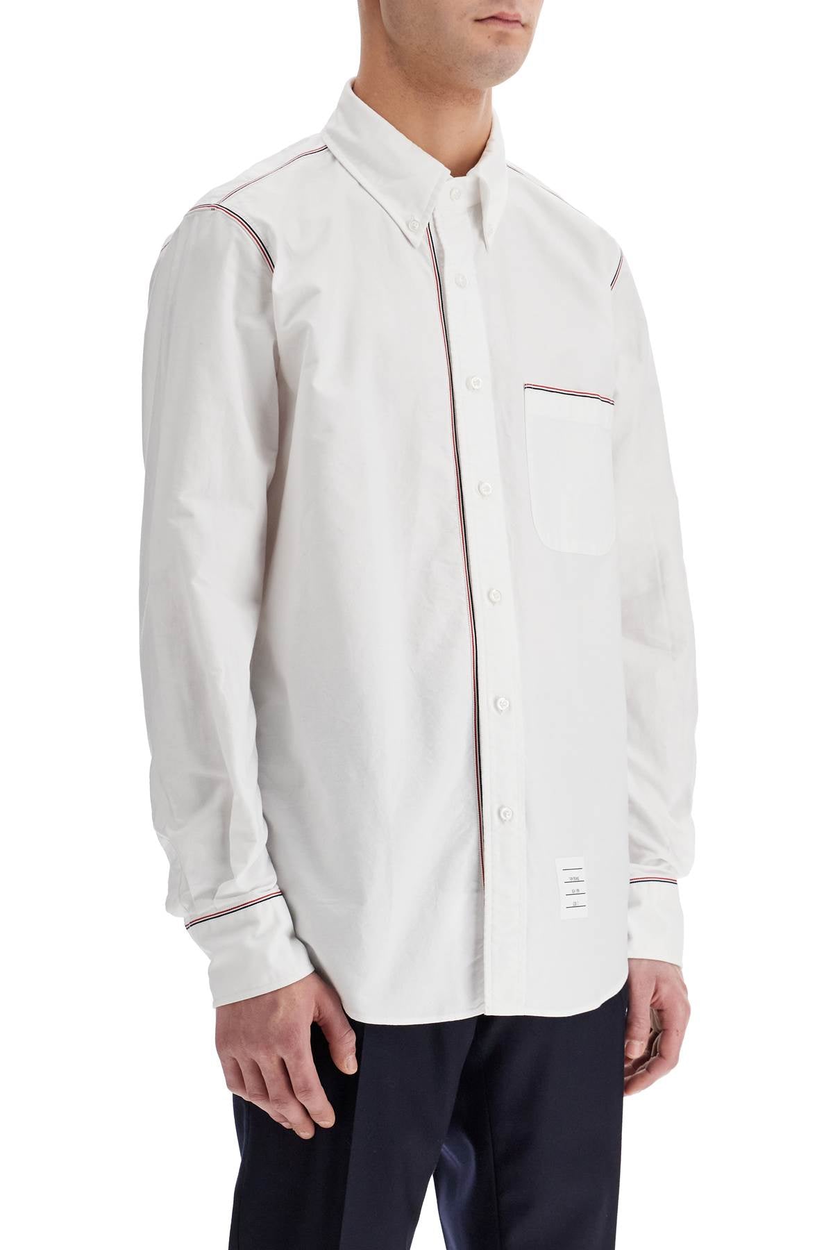 Thom Browne button-down shirt with gros-grain trim