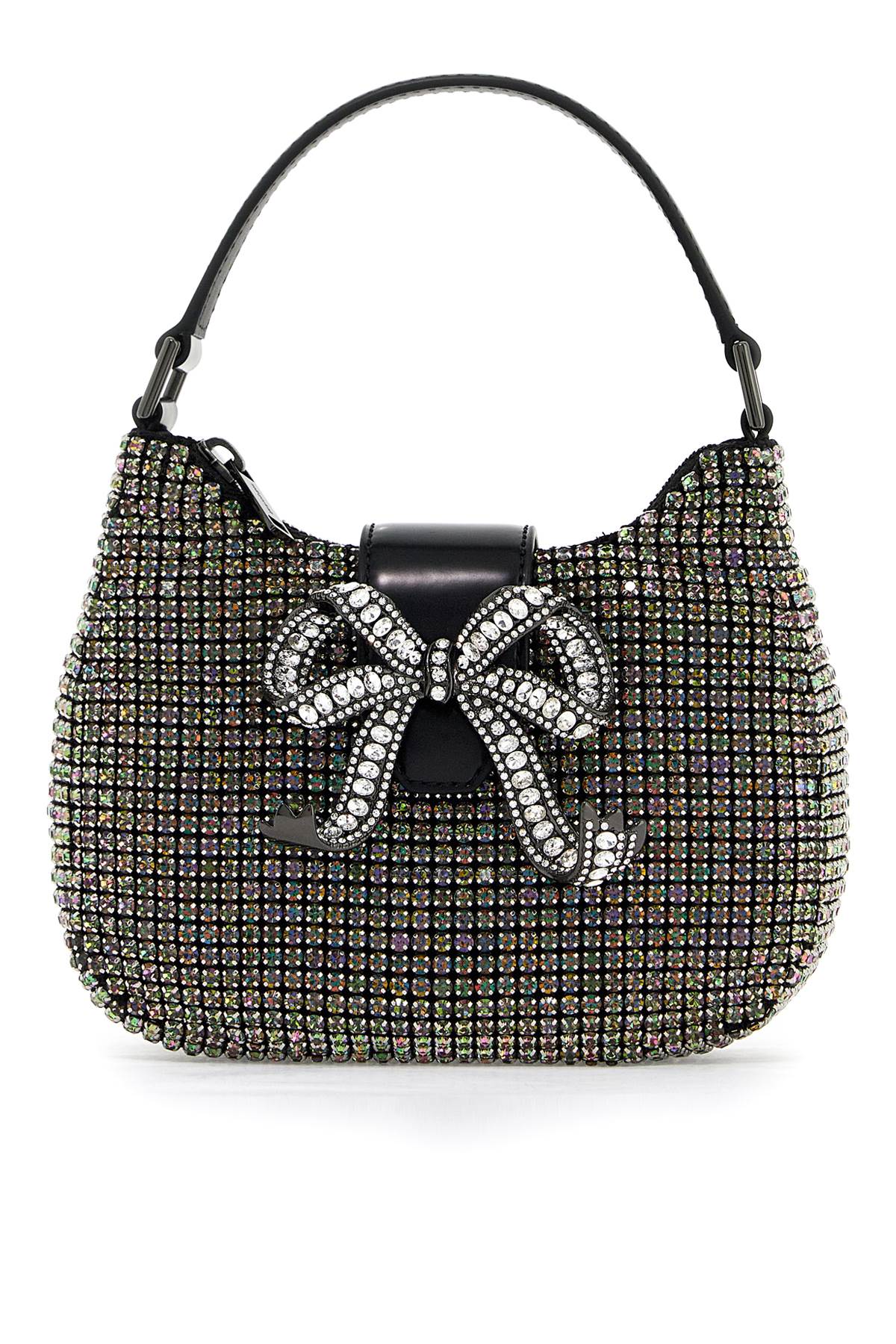 Self-Portrait Self Portrait mini crescent bow bag with crystals