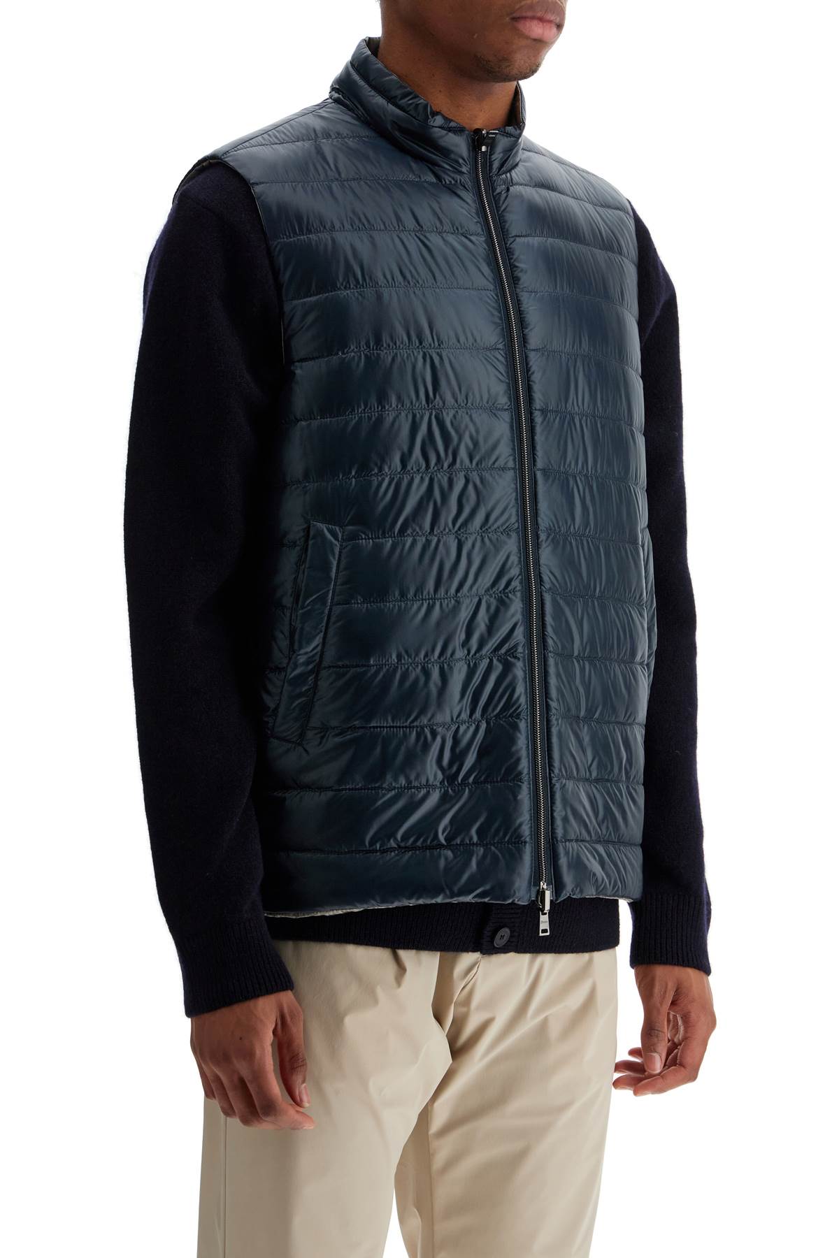 HERNO reversible black polyamide gilet