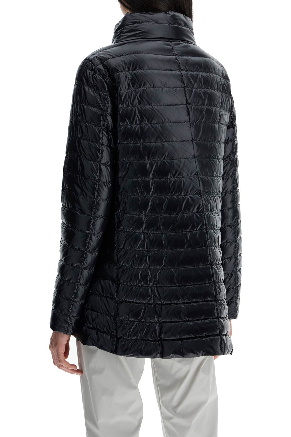 HERNO reversible a-shape down jacket black and gray