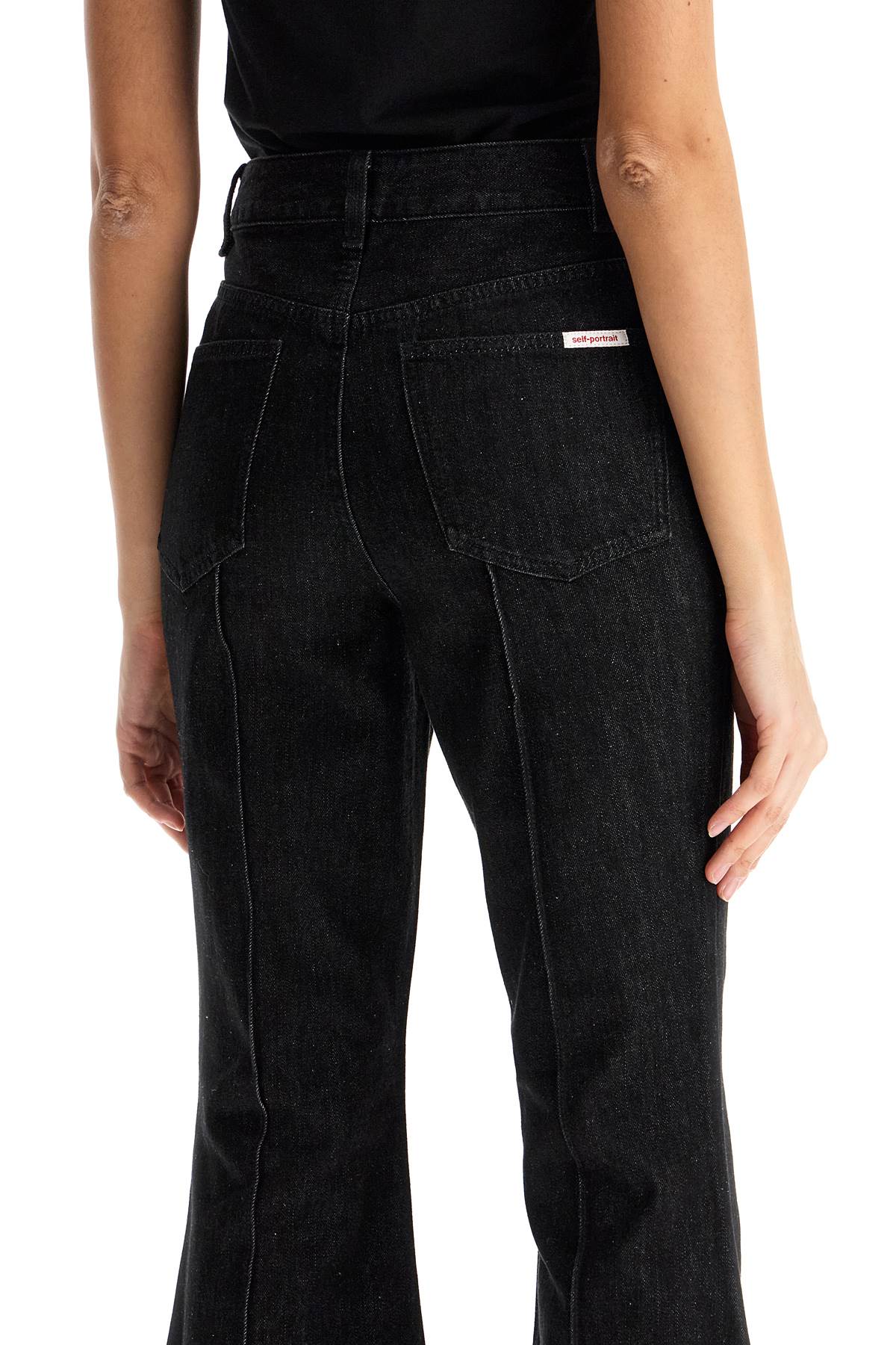 Self Portrait high-waisted flare jeans for