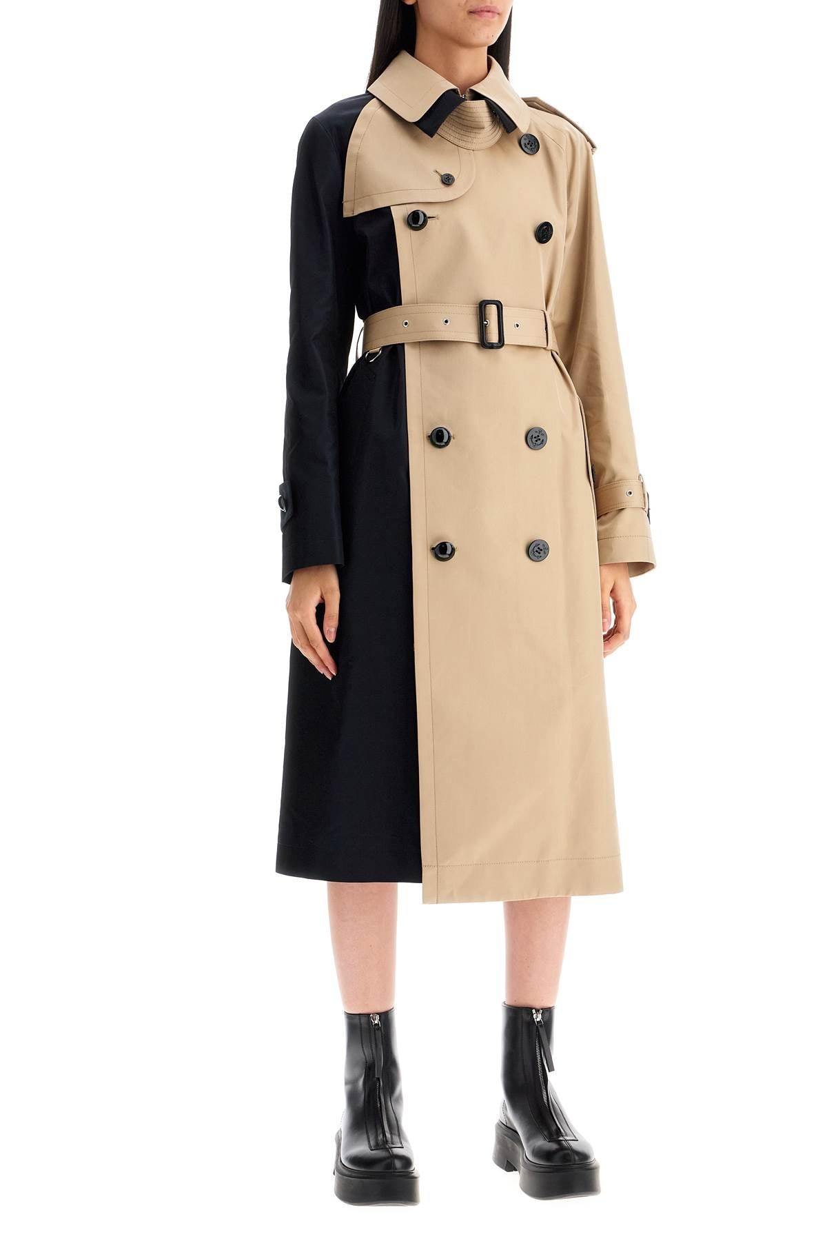 Sacai 'color block gabardine trench