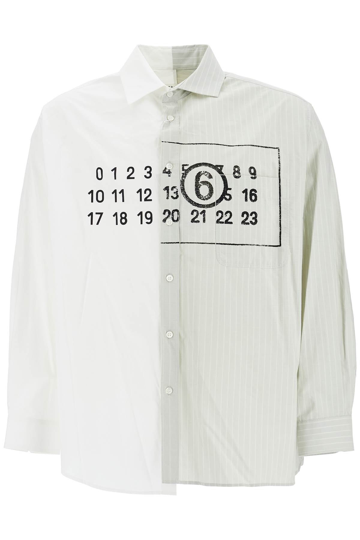 MM6 Maison Margiela asymmetric numeric shirt with