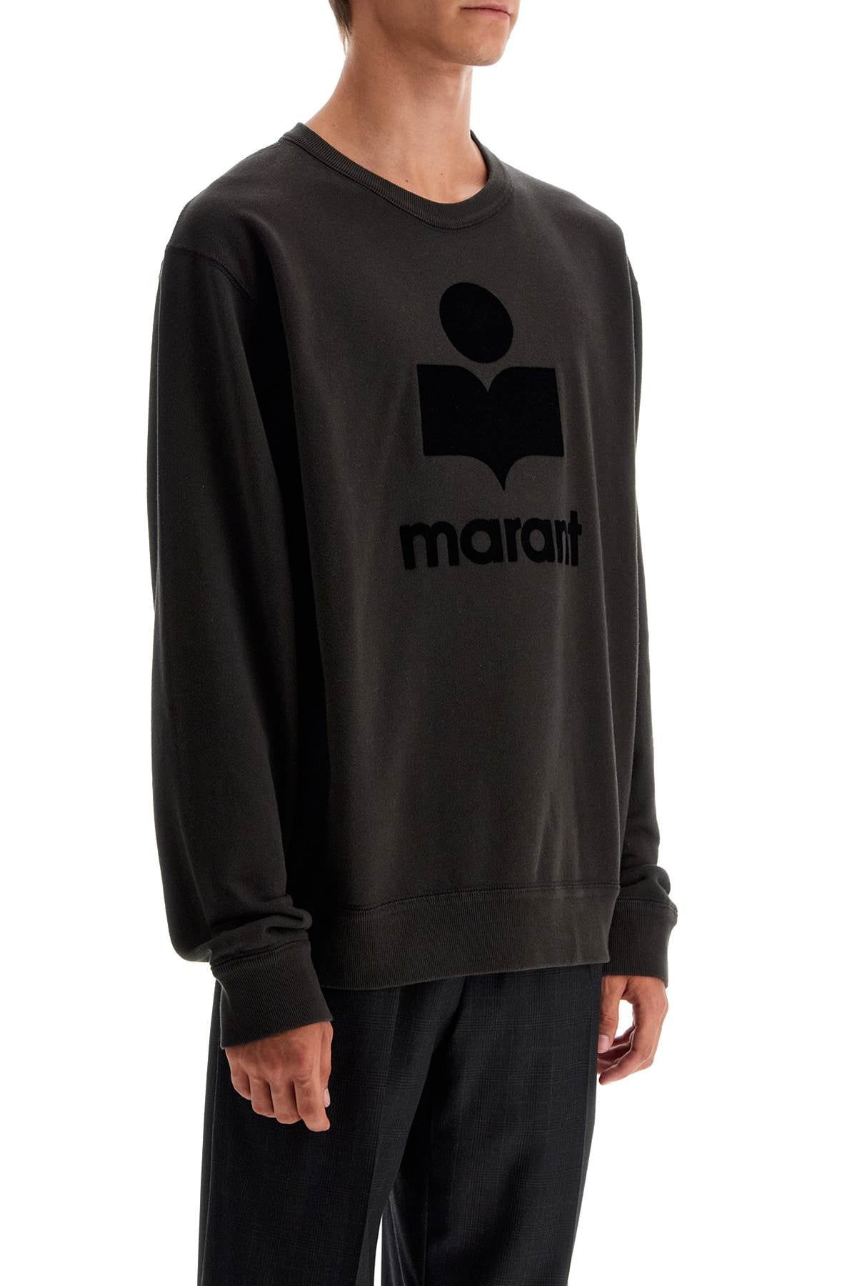 Marant mikoy flocked logo sweatshirt