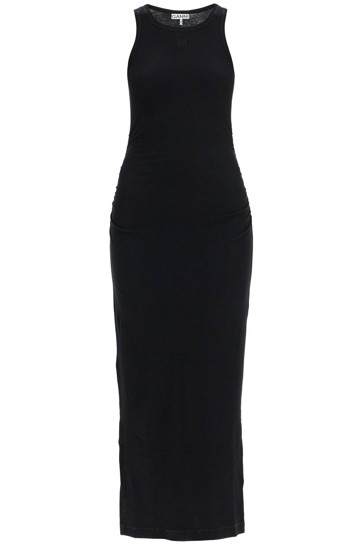 Ganni 'ribbed jersey midi dress with nine