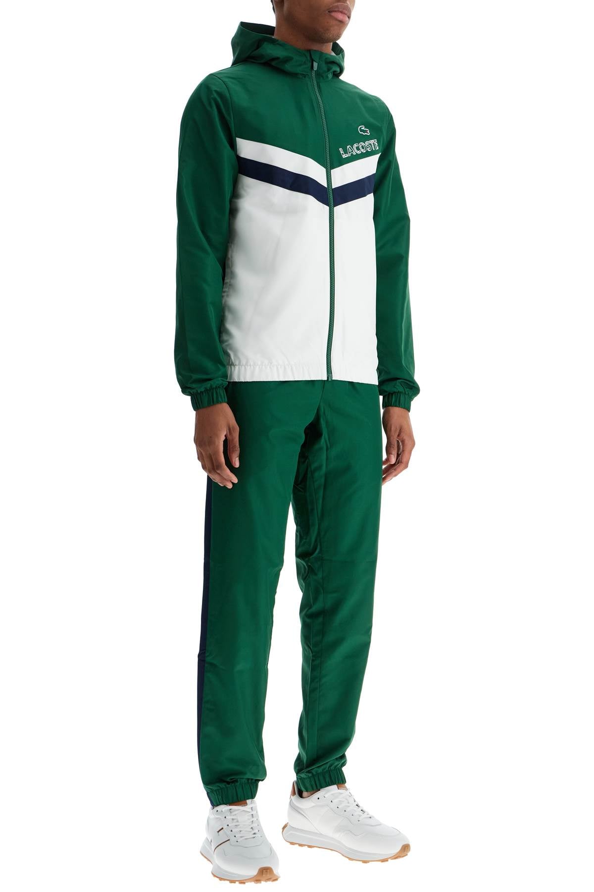 Lacoste Regular Fit Sports Tracksuit – Green and White