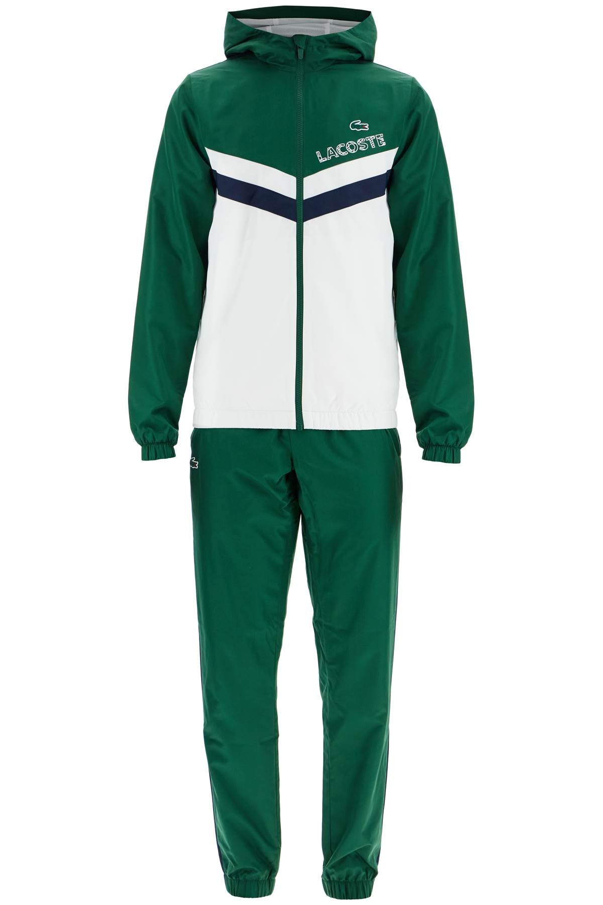 Lacoste Regular Fit Sports Tracksuit – Green and White