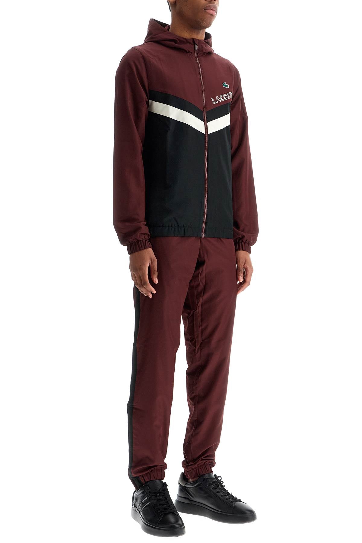 Lacoste Regular Fit Sports Tracksuit – Burgundy & Black