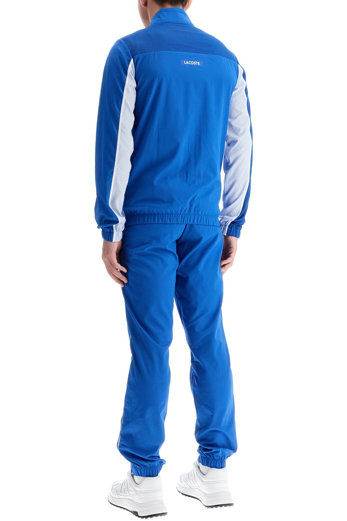 Lacoste Technical Diamond Taffeta Tracksuit – Blue with Contrasting Panels