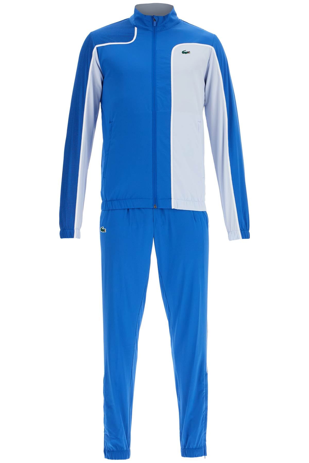 Lacoste Technical Diamond Taffeta Tracksuit – Blue with Contrasting Panels