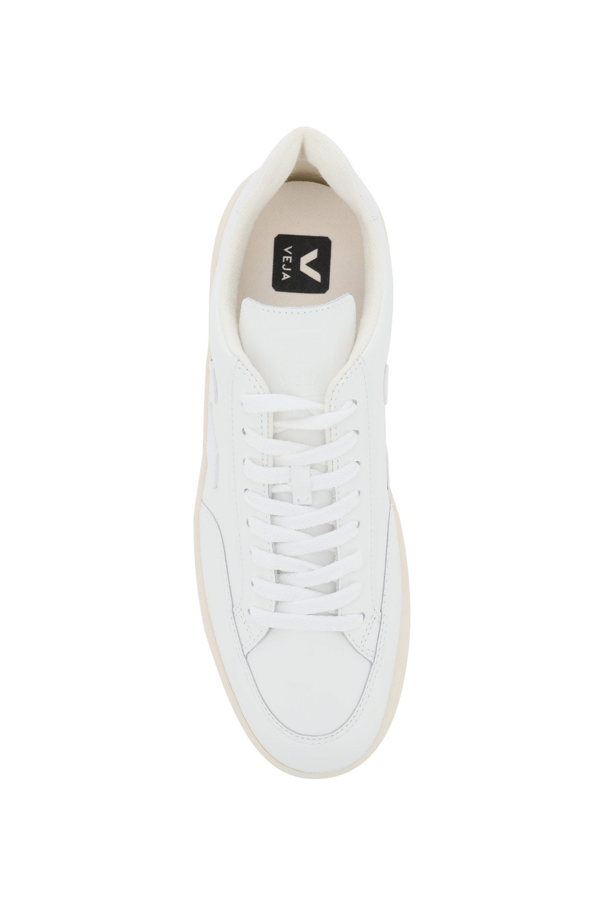 Veja V-12 Leather Sneakers – White with Tonal Details