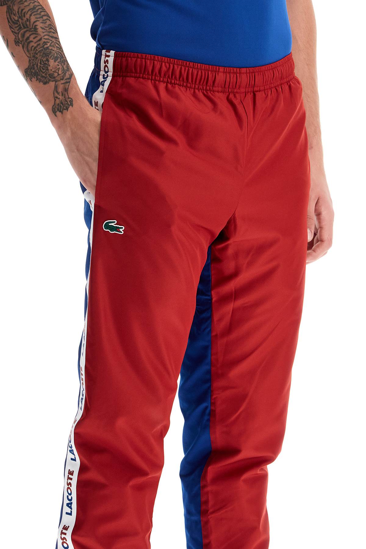 Lacoste Color Block Joggers – Red & Blue